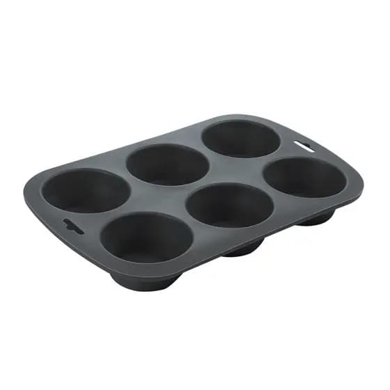 Forma de Silicone Antiaderente para Cupcakes e Pães de Queijo - 6 cavidades - 24x16cm - retangular