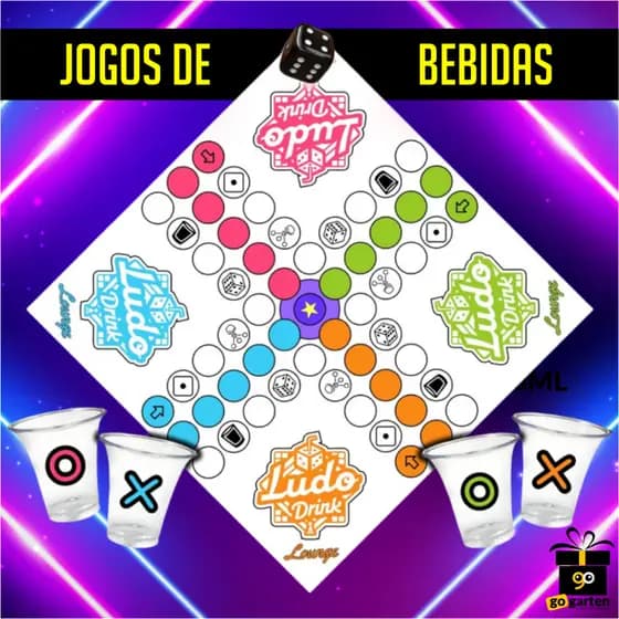 Ludo Drink - Jogo de Drinks - Jogo de Beber - Jogo de Bebidas