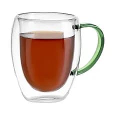 Xícara / Caneca de Vidro com Parede Dupla Resistente - 350ml - Isolamento Térmico e Sofisticação