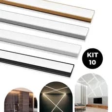 Kit 10 Metros de Perfil Slim Alumínio Sobrepor para Fita LED