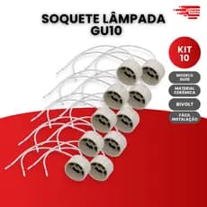 Kit 10 Soquete Gu10 Led Tomadinha Com Rabicho Bivolt Para Lâmpada