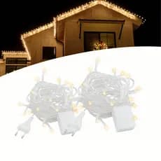 Kit 2 Pisca Pisca Decoração Natalina Luz Branco Quente 220v 9 Metros100leds