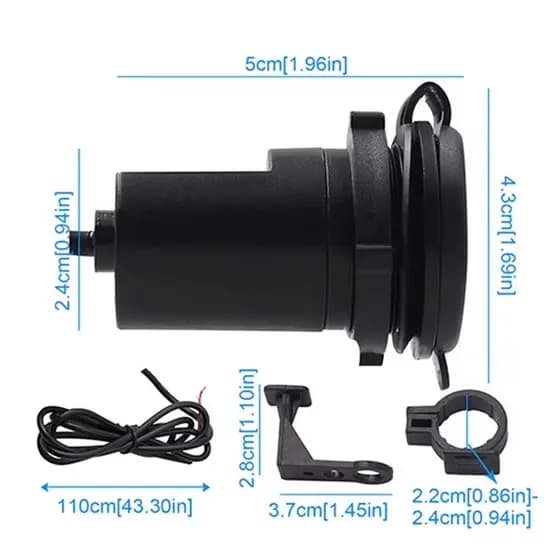 Carregador de telefone motocicleta 12v porta à prova d'água tomada usb - Lion Shop