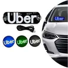 Placa de LED para Carro  Letreiro Luminoso Ventosa, USB com Botão Liga/Desliga - Lion Shop