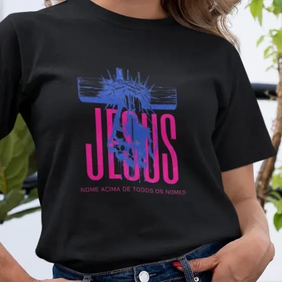 camiseta 100% algodão camiseta unissex camiseta JESUS camiseta religiosa