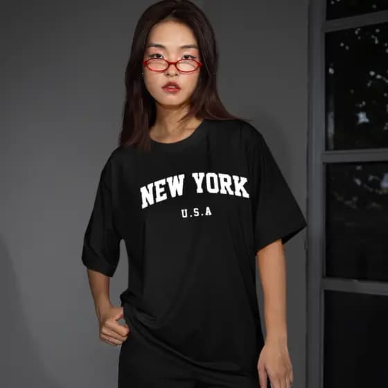 Camiseta Feminina Blusa Feminina Blusa Oversized Camiseta Oversized Camiseta New York