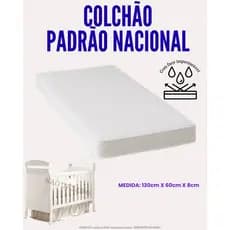 COLCHÃO 60x130x8 DE BERÇO D18 NACIONAL com face impermeável - PREÇO PROMOCIONAL