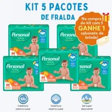 Kit Fralda Descartável Infantil Personal Baby 5 Pacotes Proteção Conforto Bebê