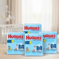 Fralda Descartável Huggies com Sabonete Bebê Tripla Proteção Antivazamento Conforto Infantil
