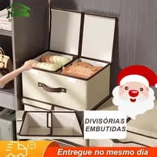 Caixa de armazenamento de capa dupla não tecida retrátil dobrável de grande capacidade para roupas, itens, brinquedos