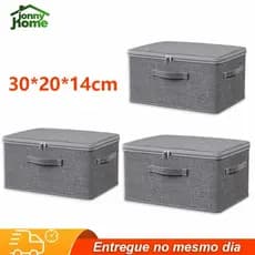 Caixa Organizadora Roupas Brinquedos Lençol Edredom Guarda Roupa Dobrável