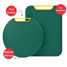 Tábua de Corte Cozinha Plástico PP Antiderrapante com Alça para Carnes e Legumes