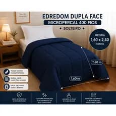 Edredom Solteiro Dupla Face Microppercal 400 Fios Liso Macio Grosso Inverno Luxo 1,60x2,40