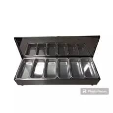 Condimentadora de inox com 6 cubas de alumínio + ENVIO RÁPIDO