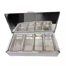CONDIMENTADORA INOX COM 4 CUBAS DE ALUMÍNIO+ ENVIO RÁPIDO E SEGURO