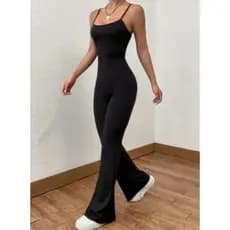 macacão feminino longo colado academia barra flare femina macacao suplex suplecs elastano ajustado modela corpo valoriza