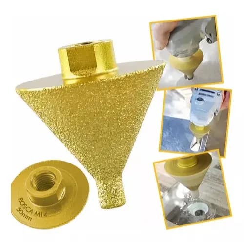 Broca Cônica Chanfro Diamante M14 Esmerilhadeira Porcelanato