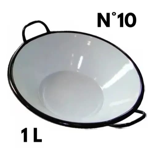 Tacho Esmaltado Para Frituras 1 Litro N°10 Cor Branco