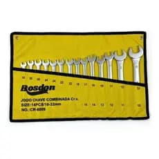 Jogo De Chave Combinada 10 a 32mm C/14 Peças Cinza Amarelo CR - 6009
