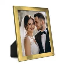 Porta Retrato 15x20 Em Metal Dourado - Quadro Para Fotos
