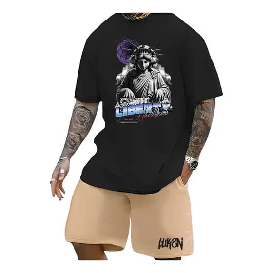 Conjunto Masculino Estatualiberdad Bermuda Masculina Moletom