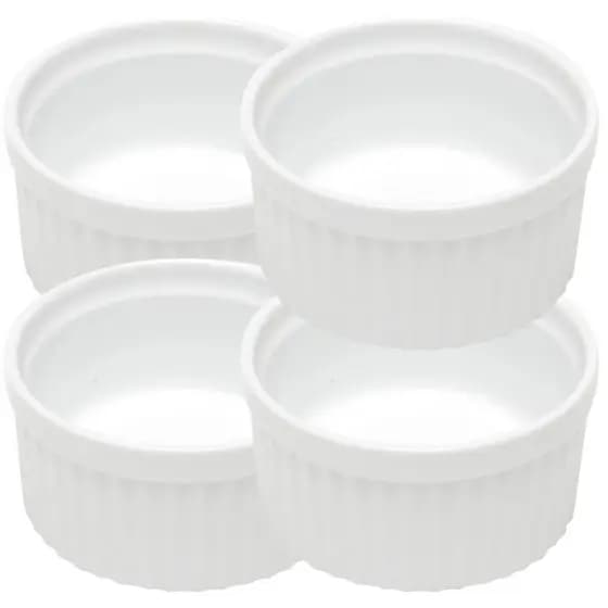 CONJUNTO C/4 RAMEQUIM DE PORCELANA CLASSIC BRANCA 8,5x5 LYOR