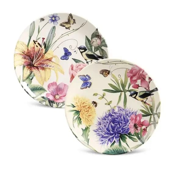 Conj. 6 Pratos Sobremesa em Cerâmica Coup Garden 20cm - Porto Brasil