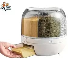 Dispenser Porta Cereais Redondo Giratório 360 Alimentos Pote