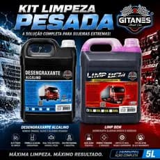 Kit Limpa Baú Limp Bem + Desengraxante Eucalino Gitanes 5L Limpeza Pesada Automotiva