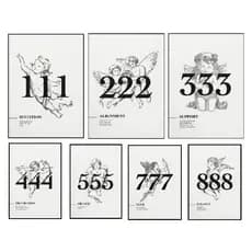 Quadros decorativos Retro Angel Number, Manifestação energia, Cotações Espirituais (13x19)