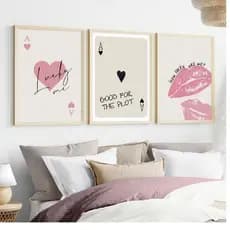 Quadros decorativos Moderno art deco vibrante, perfeito para escritório, sala de estar, café (3 peças)