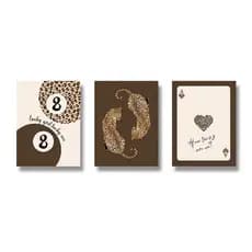 Quadros decorativos Leopardo chita marrom moda vintage moderno (3 peças)