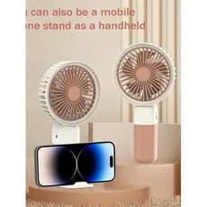 Mini Ventilador Portátil Silencioso Recarregável  Mão/Mesa com Suporte de Celular.
