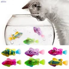 Gato De Peixe Elétrico Brinquedo Interativo Com Luz Água Natação Robô De Estimação Que Joga Brinquedos（23-25）