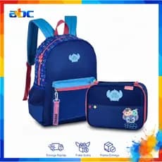 Mochila Stitch Escolar Infantil Stich Tsum Azul Florido Clio