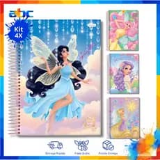 Kit C/4 Cadernos Universitário Conto de Fada 10 Matérias - Jandaia