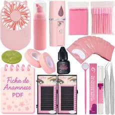 Kit Treino Extensão Cílios Profissional Curso Alongamento Cilios Kit Completo Cilios