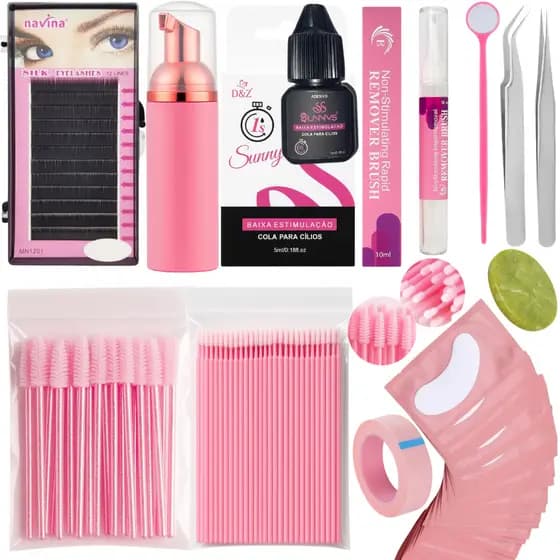 Kit Completo Iniciante Para Extensão e Alongamento De Cílios Iniciante Lash