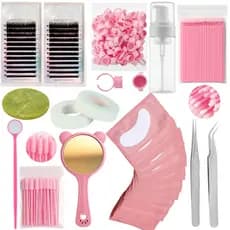 Kit Completo Extensão e Alongamento Cílios Fio a Fio Profissional e Iniciante Espelho Micropore Pump