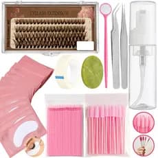 Kit Completo para Extensão e Alongamento de Cílios Marrom Profissional e Iniciante