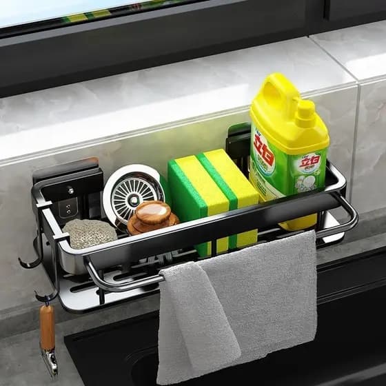 Organizador YY051 Condimentos Prateleira Suspensa Metal Moderna Rack Multiuso Suporte cozinha Preto