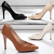 Scarpin Feminino Salto Alto Bico Fino com Tiras Cruzadas Social Elegante Delicado Sapato Torricella