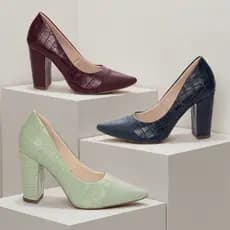 Scarpin Salto Alto Croco Colorido Verde Azul Bordô Marsala Preto Marrom Caramelo Bege Off White Amarelo Sapato Elegante