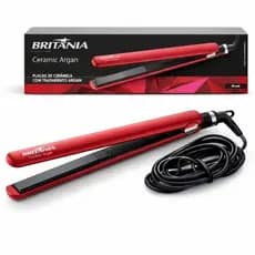 Chapinha Profissional Britânia Ceramic Argan Bivolt Prancha Alisadora Cabelo Anti Frizz Brilho Intenso Rápida