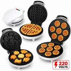 Waffle Elétrica 220V Antiaderente Máquina de Waffle 4 e 7 Cavidades Máquina Elétrica de mini bolinho/Waffles