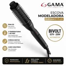 Escova Modeladora GAMA Bivolt 220°C Cerâmica Antifrizz Profissional
