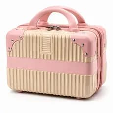 Frasqueira Maleta Feminina Viagem Rígida Luxo Mala Bordo Rosa Premium ABS