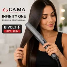 Prancha Alisadora Chapinha Gama Infinity One Cerâmica Íons Anti Frizz Aquecimento Rápido Bivolt
