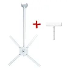 Suporte Para Televisão De 10 A 55 Polegadas Articulado Teto Giratório Resistente Consultório Branco