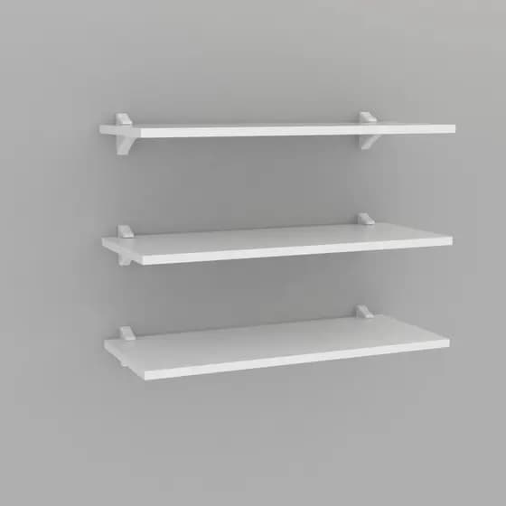 Kit 3 Prateleiras 60X25 + 6 Suportes Em Pp  Branco Linha Studio Brasforma K3Sb60X25X1.5Uv